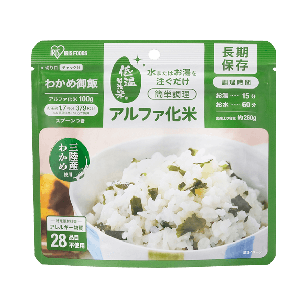 アルファ化米わかめ御飯　100g