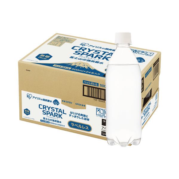 CRYSTAL SPARK　富士山の強炭酸水　500ml　ラベルレス（ケース）