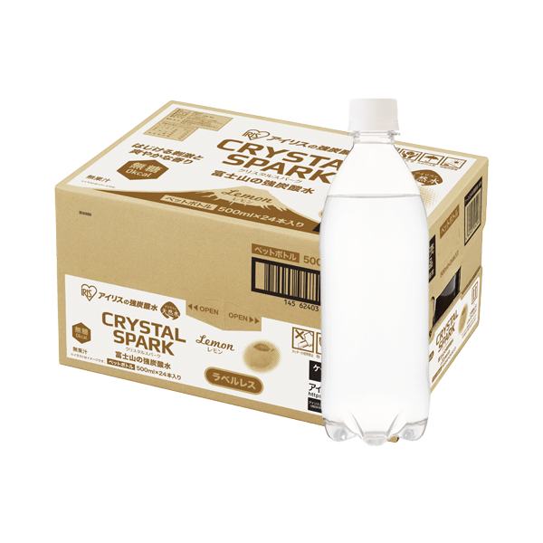 CRYSTAL SPARK　富士山の強炭酸水レモン　500ml　ラベルレス（ケース）
