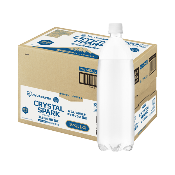 CRYSTAL SPARK　富士山の強炭酸水　1L　ラベルレス（ケース）