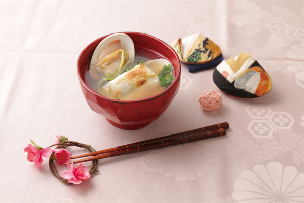 おもち入りハマグリのお吸い物 完成イメージ